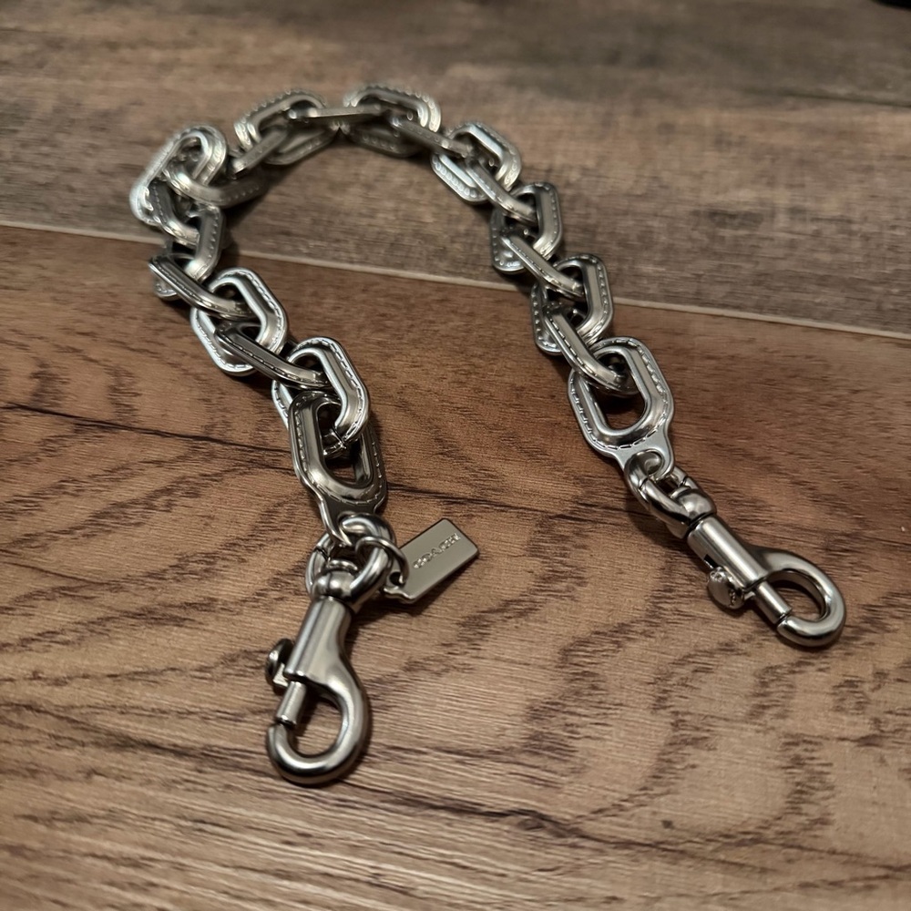 Coach silver link chain strap NWOT